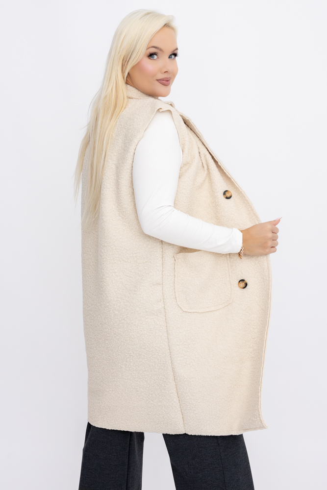 Gilet en peluche beige clair