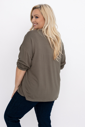  Kirschenbluse mit herzförmigem Ausschnitt