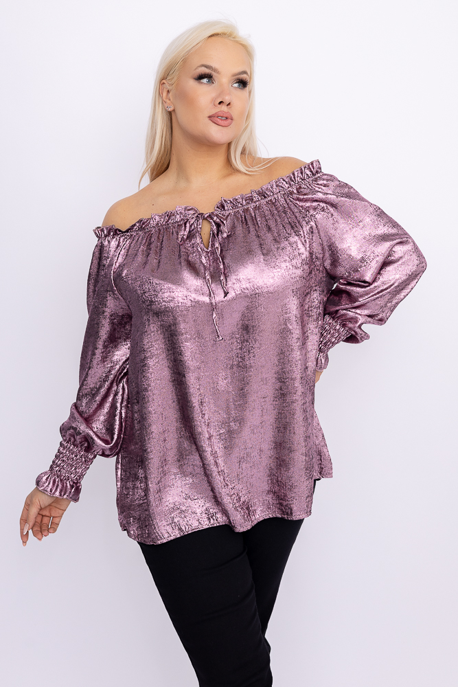 Wrzosowa błyszcząca Bluzka ZOI