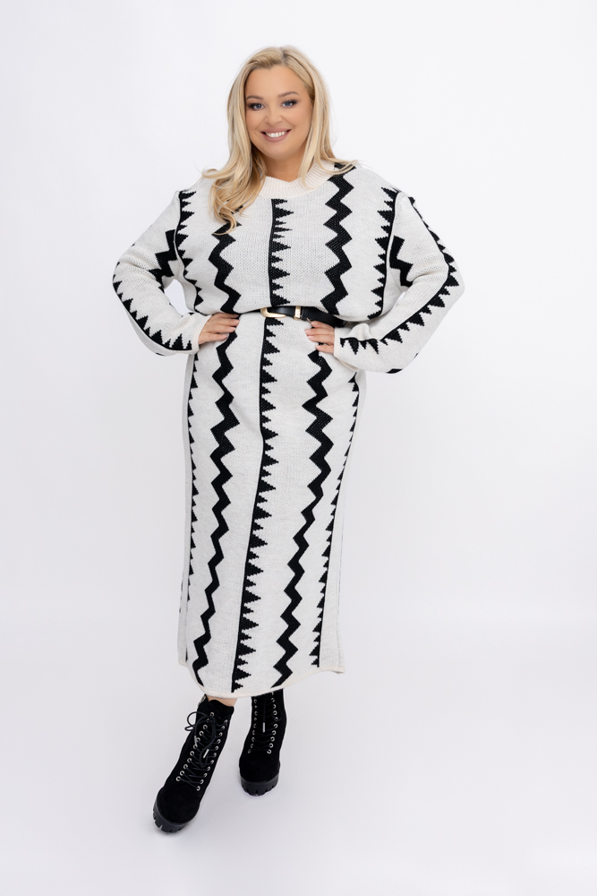 Rochie pulover bej deschis