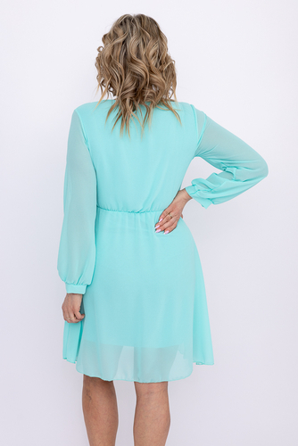 Miętowa Sukienka Elegancka PERLA