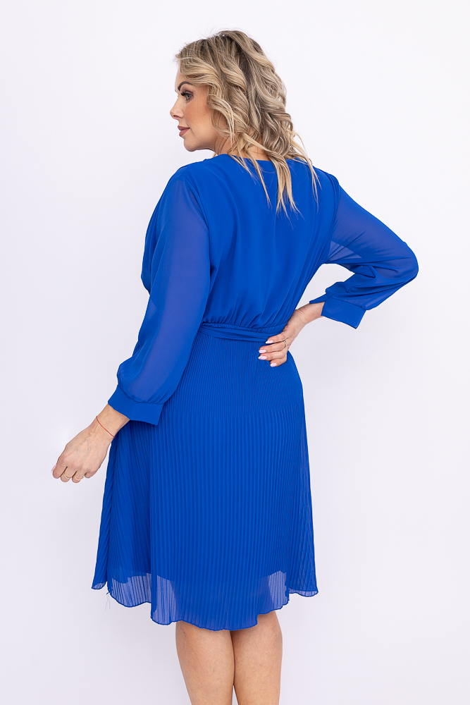 Chabrowa Sukienka szyfonowa plisowana