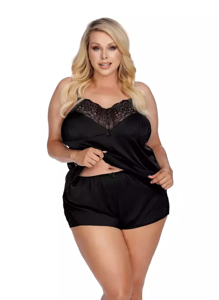 Czarna Piżamka LAURA Plus Size