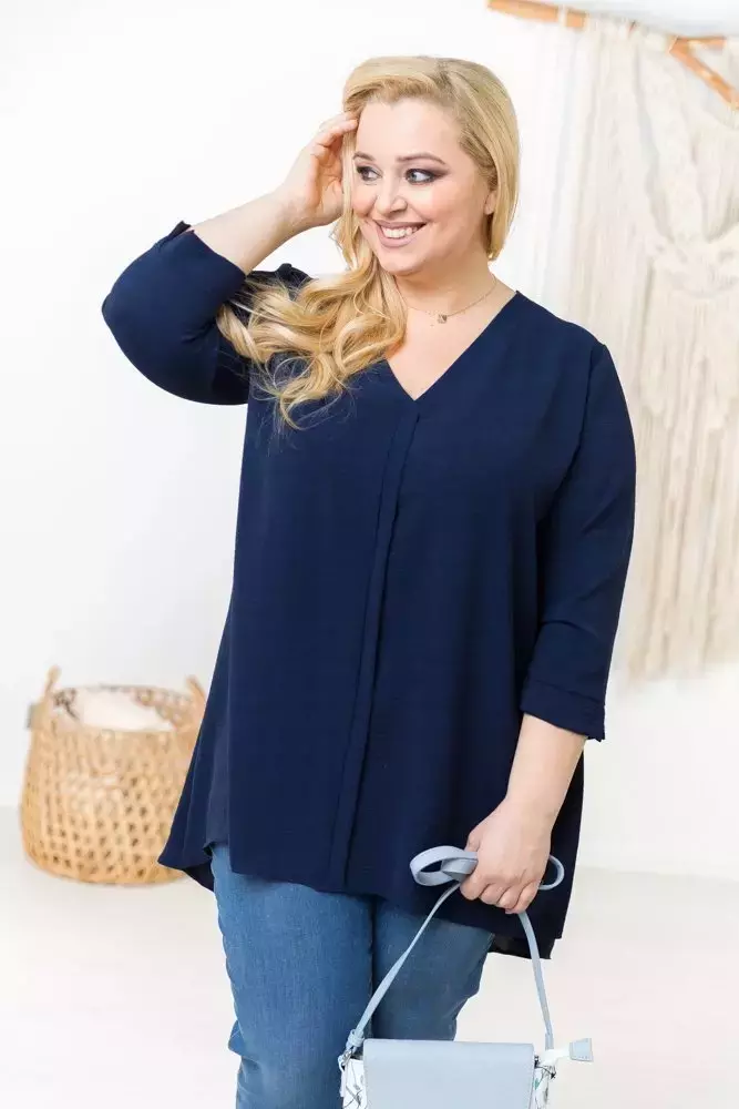 Granatowa Tunika CENZA Plus Size