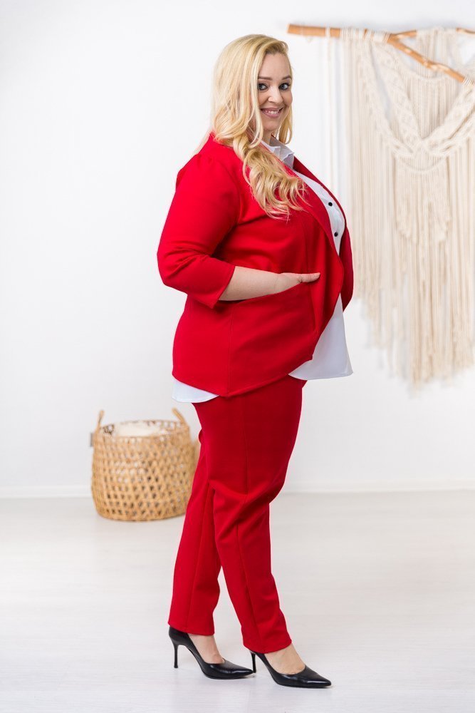  Czerwone Spodnie BAKIOLA Plus Size