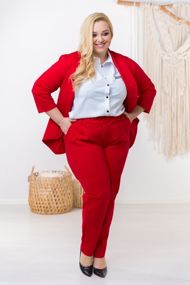  Czerwone Spodnie BAKIOLA Plus Size