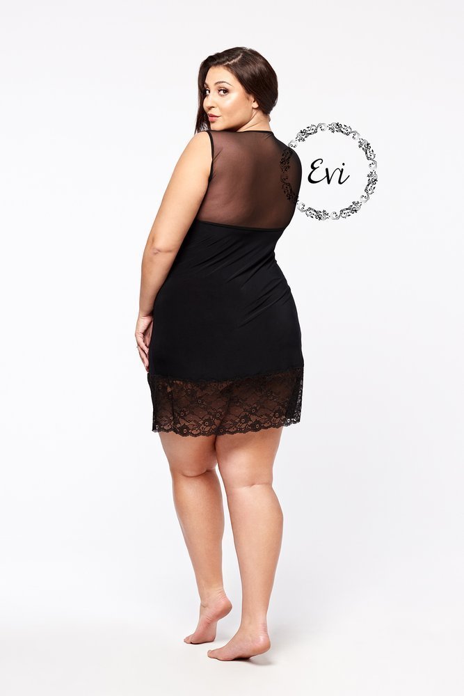 Czarna Koszula Nocna VIRENA Plus Size