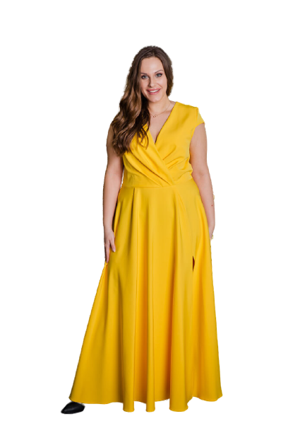 Żółta Sukienka LOREDANA Plus Size