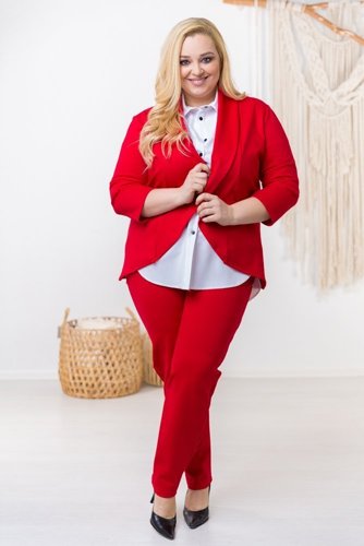  Czerwone Spodnie BAKIOLA Plus Size