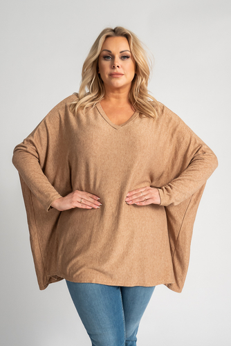 Jasnobrązowy Sweter oversize NELVI