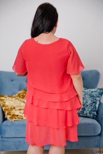 Koralowa Sukienka ORINA Plus Size  