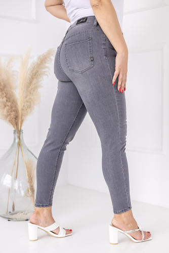 Szare Spodnie Jeansowe MORTIMO Plus Size