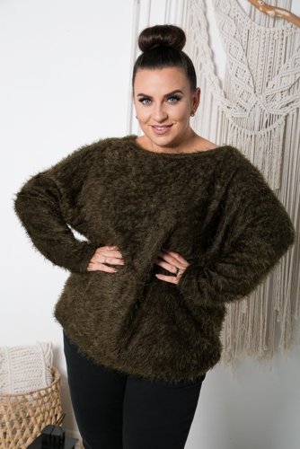 Zielony Sweter FABIOLA Plus Size